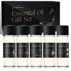 Scent Dinbor Essential Oil Gift Set 100ml — five 20ml bottles (MY WAY, THE ONE, RITZ CARLTON, DAY DREAM, OCEAN BREEZE) in a black gift box