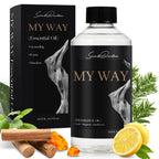 Scent Dinbor Essential Oil Gift Set 100ml — five 20ml bottles (MY WAY, THE ONE, RITZ CARLTON, DAY DREAM, OCEAN BREEZE) in a black gift box